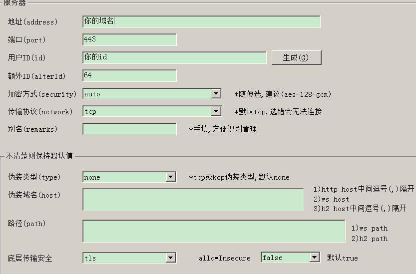 V2rayN设置示意图