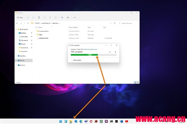 Windows 11新的小细节：任务栏文件传输进度条变了